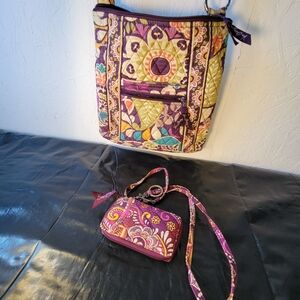 Vera Bradley "Plum Crazy" patterned Hipster crossbody bag and wallet